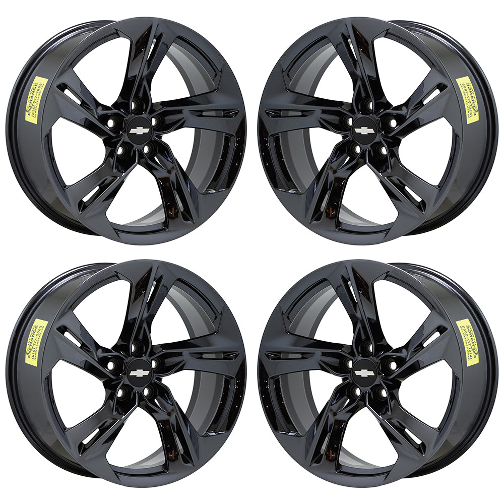 20x8.5" 20x9.5" Chevrolet Camaro RS Black Chrome wheels rims OEM set 5874 5878
